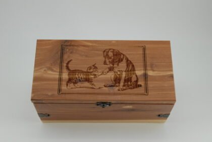 engraved dog and cat design