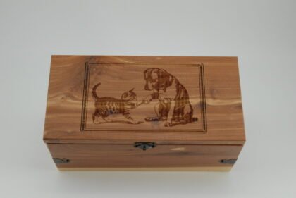 engraved dog and cat design