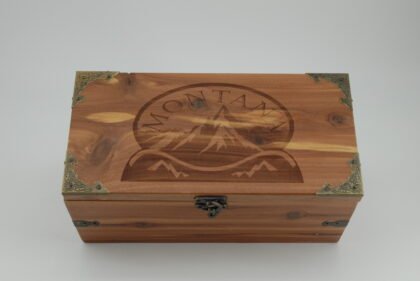 Handcrafted Wooden Treasure Box with Montana Engraving - b2501028