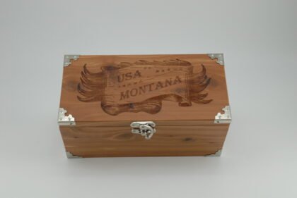 Handcrafted Wooden Treasure Box with Montana USA Engraving - b2501031