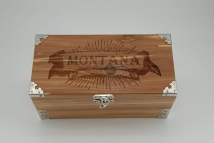 Handcrafted Wooden Treasure Box with Montana Engraving - b2501041