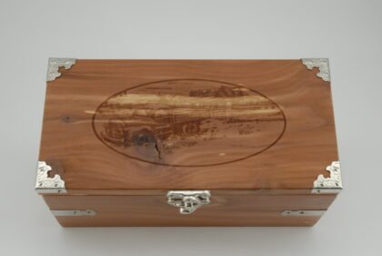 Handcrafted Wooden Treasure Box with Farm Truck Engraving - b2503060