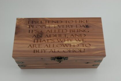 Handcrafted Wooden Treasure Box with Quote Engraving - b2512078
