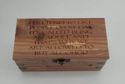 Handcrafted Wooden Treasure Box with Quote Engraving - b2512078