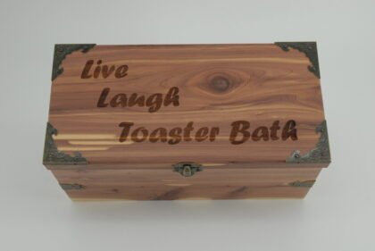 Handcrafted Wooden Treasure Box with Message Engraving - b2512086