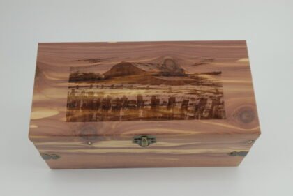 Handcrafted Wooden Treasure Box with Majestic Barn Engraving - b2512114